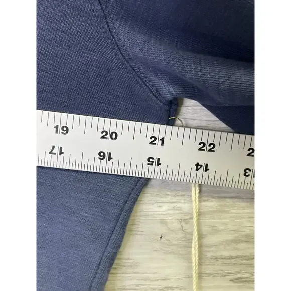 Haven Well Within Hoodie Shirt Womens M Blue Long Sleeve V Neck Cotton Pullover - Picture 5 of 10